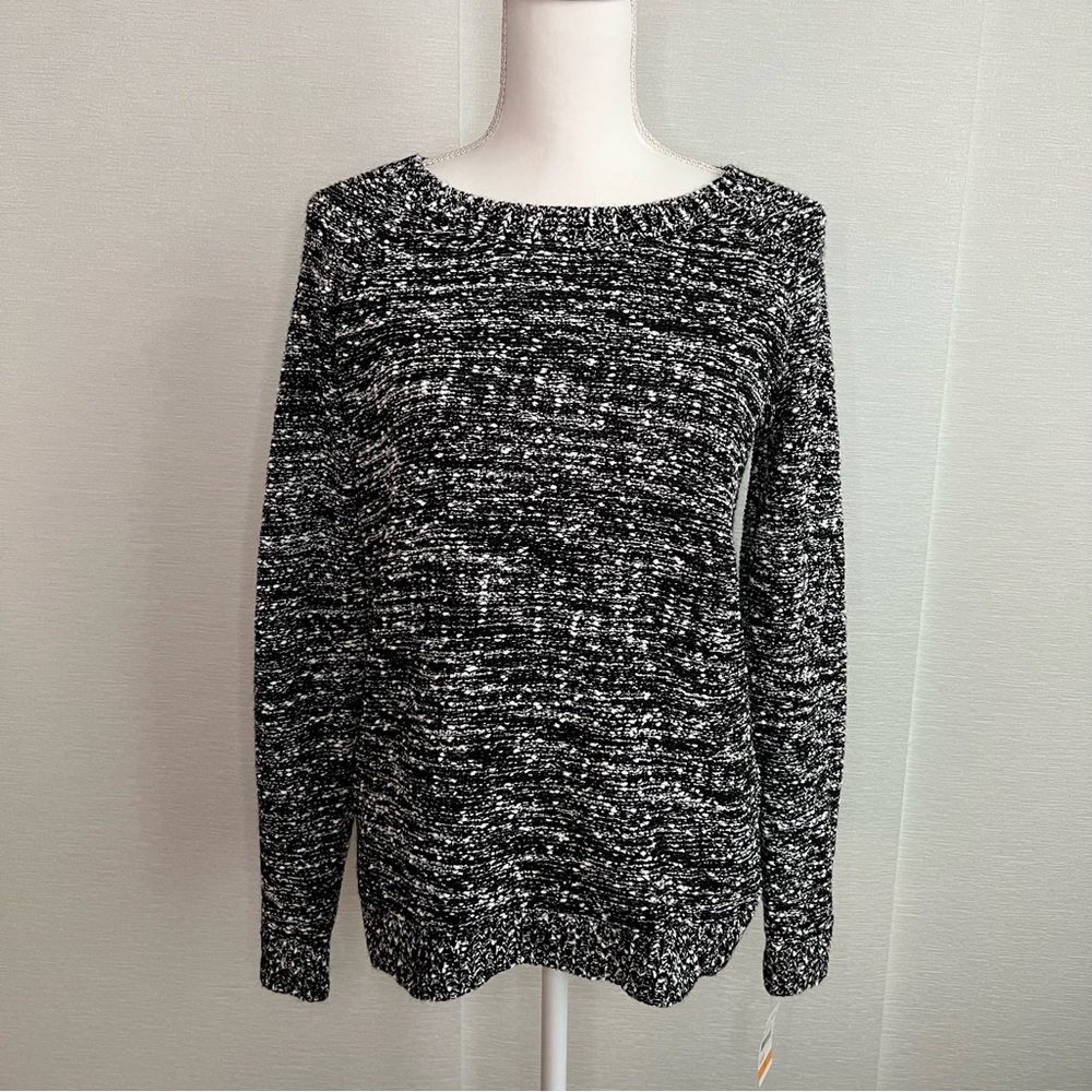 NWT Studio Works Marled Black & White Knit Sweater | Size: Small